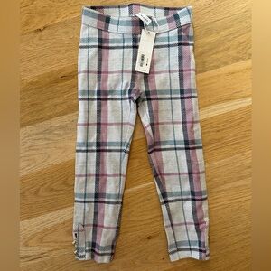 Janie and Jack Plaid Leggings in Gray and Pink